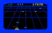 Beamrider for Intellivision - Shoot the blue ships before they become stuck at the bottom of the screen.