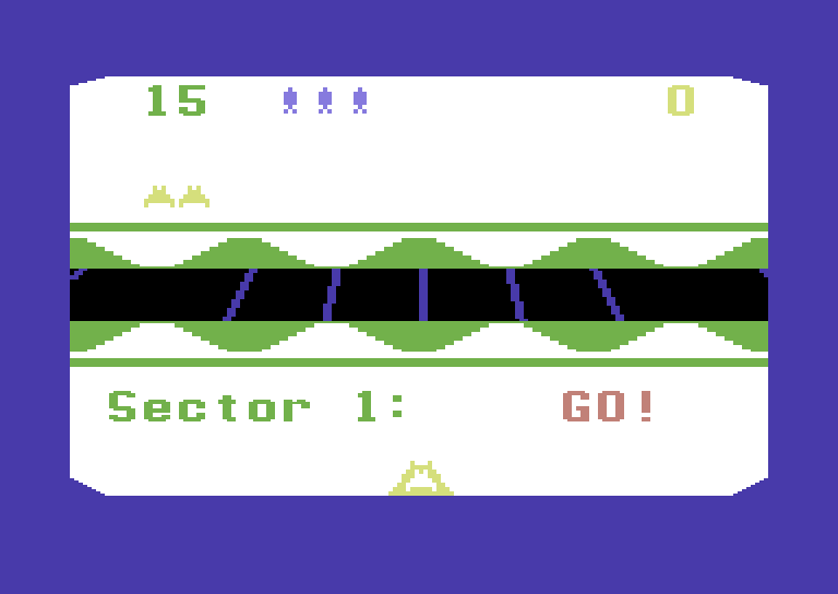 Beamrider Commodore 64 Screenshot: Ready to start Sector 1?