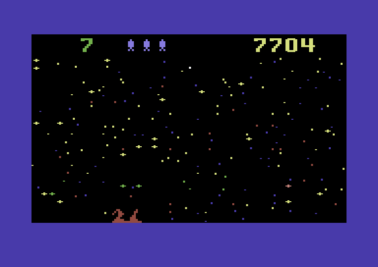 Beamrider Commodore 64 Screenshot: Crash! I've been hit...