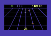 Beamrider for Commodore 64 - The trackers rapidly switch beams to follow you.