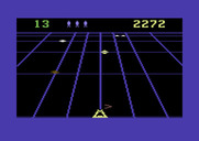 Beamrider for Commodore 64 - Shoot the diamond shaped chirper ship for bonus points.