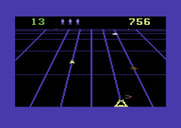 Beamrider for Commodore 64 - Collect the yellow rejuvenator, but don't crash into space debris!