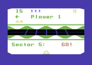 Beamrider for Commodore 64 - Starting a multi-player game; it's player one's turn...