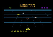 Beamrider for Atari 2600 - The chirper ships are harmless, but worth bonus points if you shoot them.