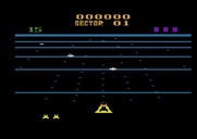 Beamrider for Atari 2600 - Game start; here come some saucers...