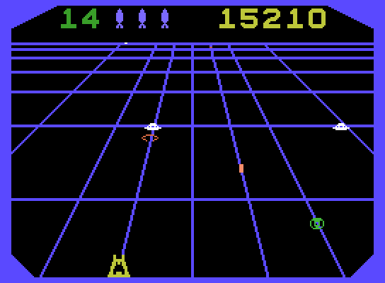 Beamrider ColecoVision Screenshot: As the levels progress, new enemies appear...