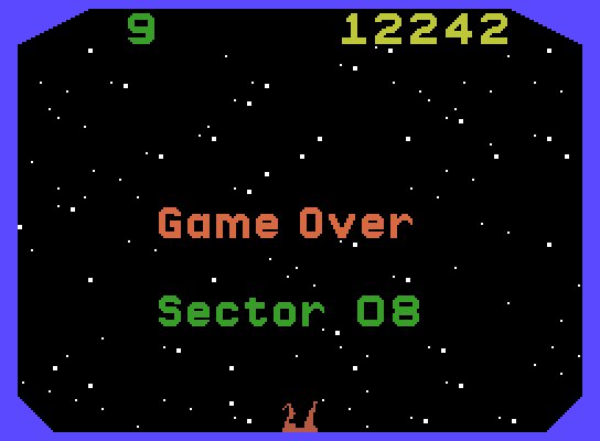 Beamrider ColecoVision Screenshot: Game over.