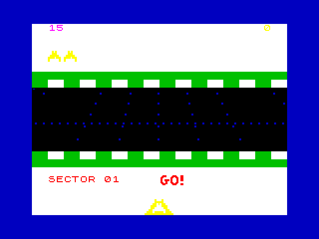 Beamrider ZX Spectrum Screenshot: Ready? Go!