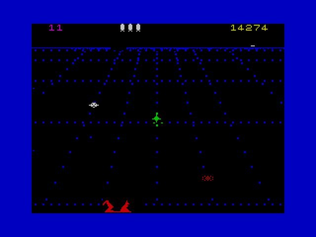 Beamrider ZX Spectrum Screenshot: I've been hit!