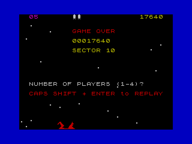 Beamrider ZX Spectrum Screenshot: Game over.