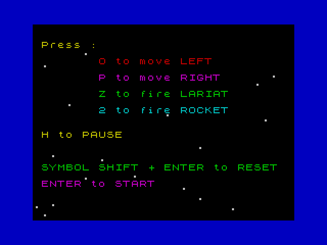 Beamrider ZX Spectrum Screenshot: The game shows you your controls...