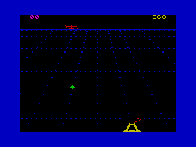 Beamrider ZX Spectrum Screenshot: The end of level sentinel...