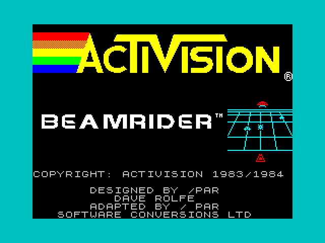 Beamrider ZX Spectrum Screenshot: Loading screen.
