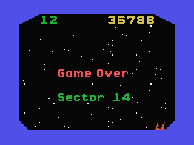 Beamrider MSX Screenshot: Game over.