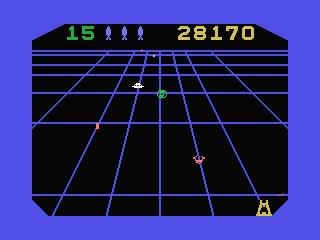 Beamrider MSX Screenshot: Be careful in the corners, don't get trapped!