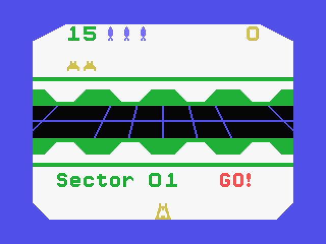 Beamrider MSX Screenshot: Ready to begin sector 1?