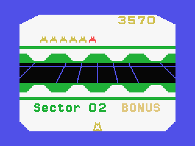 Beamrider MSX Screenshot: The bonus is added up at the end of each sector.