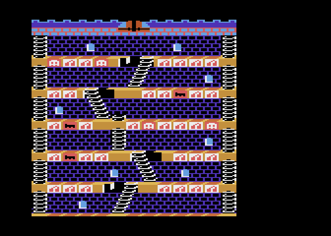 Mr. Do!'s Castle Atari 8-bit Screenshot: Starting screen; the game doesn't really have a title screen.