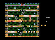 Mr. Do!'s Castle for Atari 8-bit - When you hit two skull blocks a bridge is formed.
