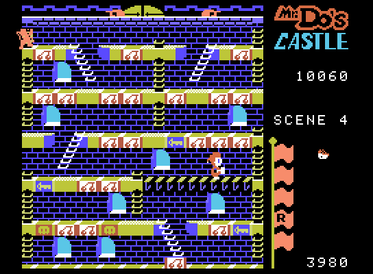 Mr. Do!'s Castle ColecoVision Screenshot: Start of scene 4.