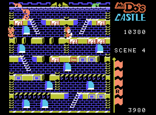 Mr. Do!'s Castle ColecoVision Screenshot: Make sure you don't accidentally trap yourself...