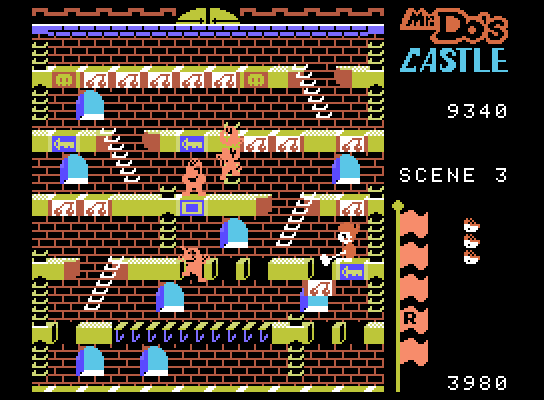 Mr. Do!'s Castle ColecoVision Screenshot: Use your hammer to knock out the blocks...