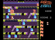 Mr. Do!'s Castle for ColecoVision - Hitting both skull blocks creates a bridge.