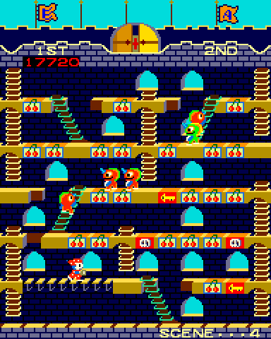 Mr. Do!'s Castle Arcade Screenshot: Scene 4 start.