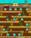 Mr. Do!'s Castle for Arcade - Hit both skulls to form a bridge.