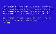 Super Hangman for Commodore VIC-20 - Loading a word list.