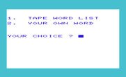Super Hangman for Commodore VIC-20 - You can load an existing word list or use your own words.