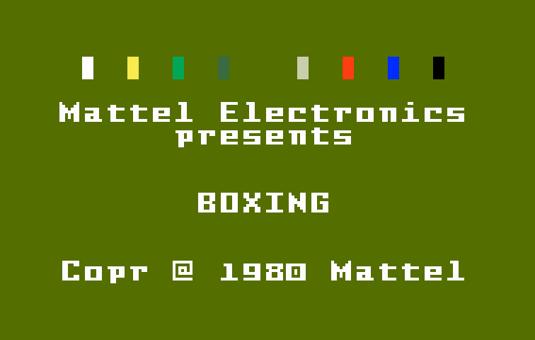 Boxing Intellivision Screenshot: Title screen.