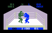 Boxing for Intellivision - Blue fighter ducking an impending attack.