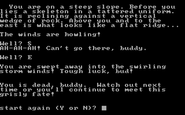Space Games IBM PC/Compatibles Screenshot: Alien: Game over.