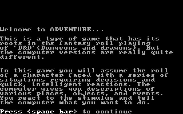 Space Games IBM PC/Compatibles Screenshot: Alien: Welcome screen.