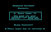 Space Games for IBM PC/Compatibles - Title screen.
