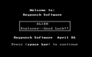 Space Games for IBM PC/Compatibles - Alien: Title screen.