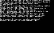 Space Games for IBM PC/Compatibles - Lunar Landing: Game instructions.