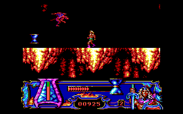 Satan IBM PC/Compatibles Screenshot: Collect the hour glass for some extra time!