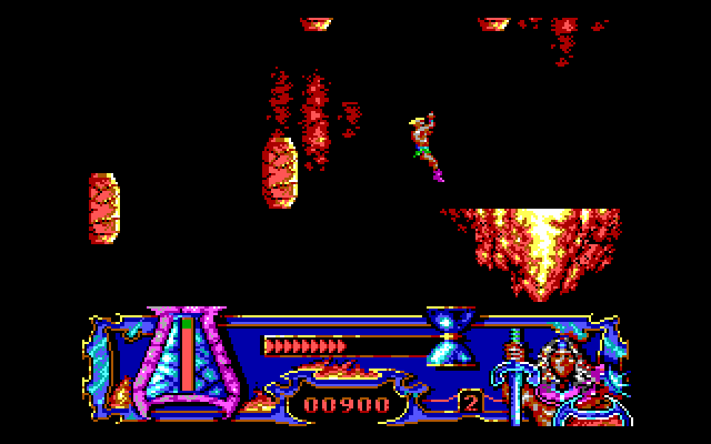 Satan IBM PC/Compatibles Screenshot: Jumping to safety!