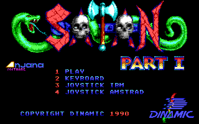 Satan IBM PC/Compatibles Screenshot: Title screen.