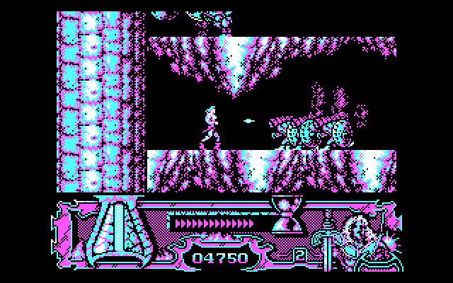 Satan IBM PC/Compatibles Screenshot: Trapped in a corner, need to fight my way out.