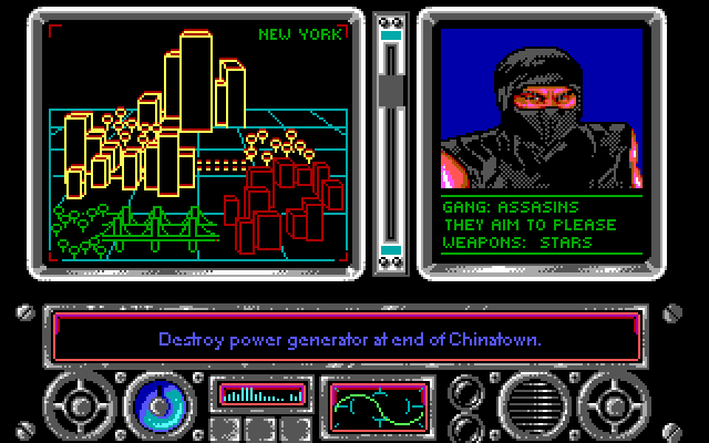 NY Warriors IBM PC/Compatibles Screenshot: Ready to begin mission three?