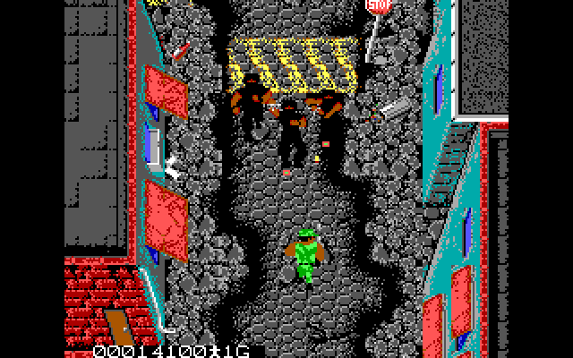 NY Warriors IBM PC/Compatibles Screenshot: Mission three features attacking ninjas!