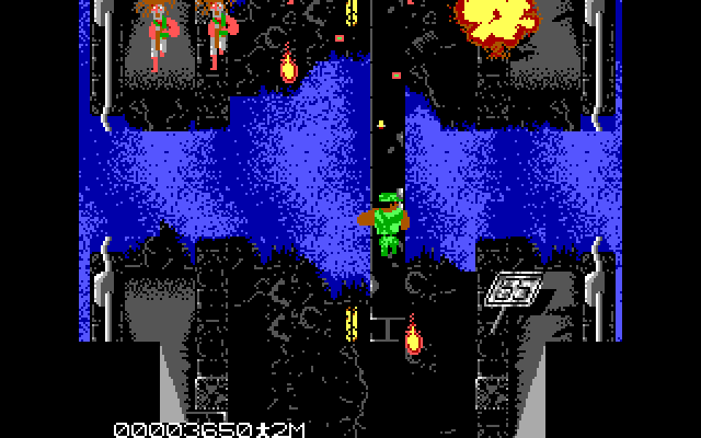 NY Warriors IBM PC/Compatibles Screenshot: Be careful crossing this narrow path.