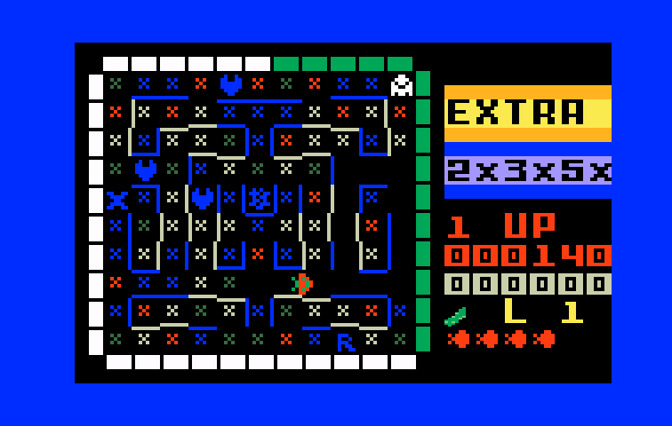 Lady Bug Intellivision Screenshot: Start of the first level.
