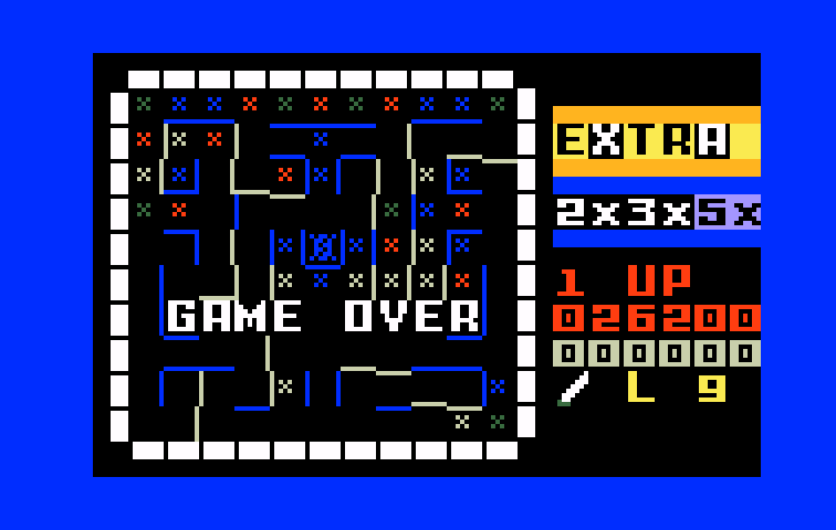 Lady Bug Intellivision Screenshot: Game over.