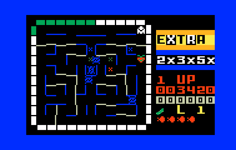 Lady Bug Intellivision Screenshot: Level almost complete!