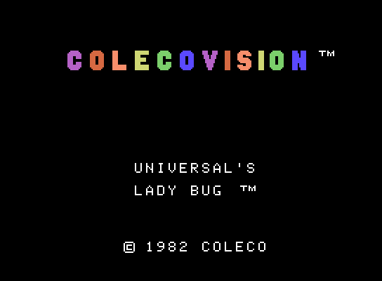 Lady Bug ColecoVision Screenshot: Title screen.