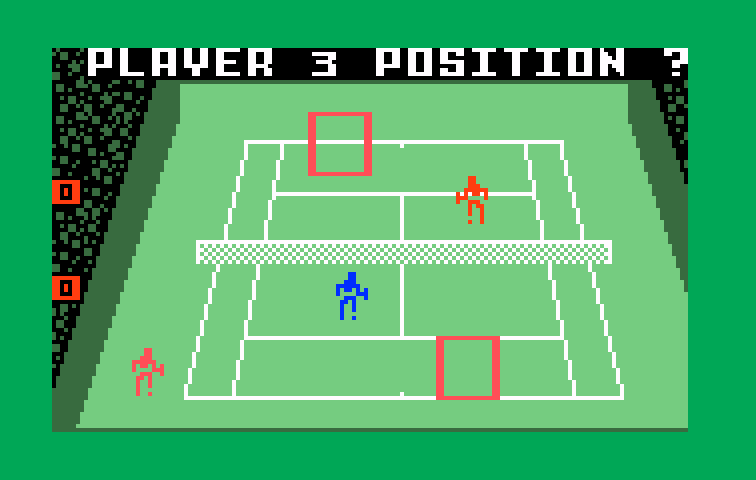 Championship Tennis Intellivision Screenshot: Setting up players...